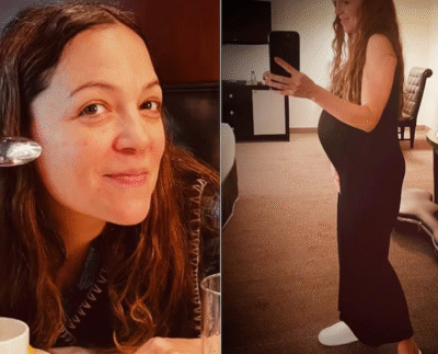 Natalia Lafourcade mostrando su embarazo de 5 meses durante su gira musical