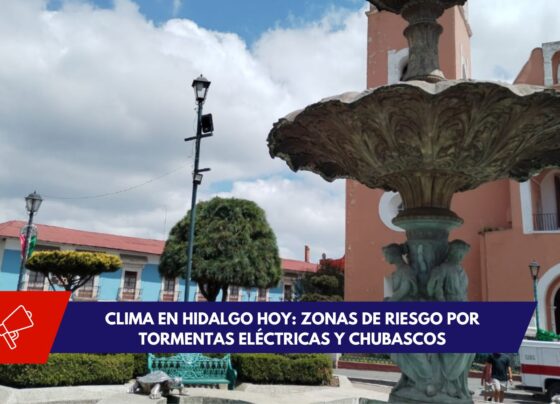 Lluvias intensas en Hidalgo con tormentas eléctricas y calles inundadas