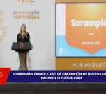 Personal médico realizando acciones de bloqueo epidemiológico por caso de sarampión en Nuevo León