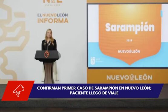 Personal médico realizando acciones de bloqueo epidemiológico por caso de sarampión en Nuevo León