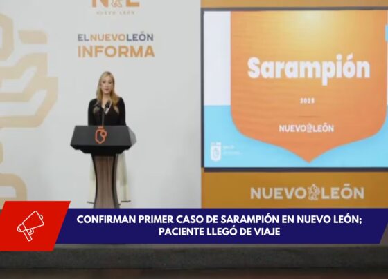 Personal médico realizando acciones de bloqueo epidemiológico por caso de sarampión en Nuevo León