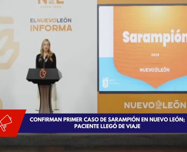 Personal médico realizando acciones de bloqueo epidemiológico por caso de sarampión en Nuevo León